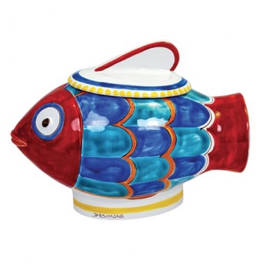 Biscuit Jar Pescione BSC713FK ceramiche de simone Biscuit Jar Pescione BSC713FK ceramiche de simone